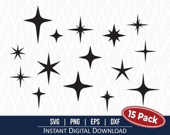 Sparkle Star SVG-bundel: lasergesneden bestand (digitale download)
