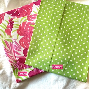 Handmade Cloth Pioneer Doll Kits — "Hawaiian Polka Dots" outfit