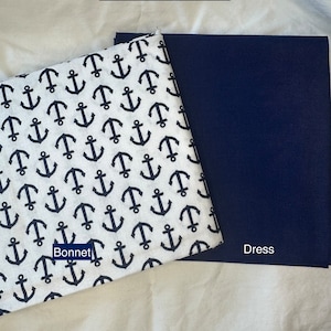 Handmade Cloth Pioneer Doll Kits — "Blue Anchors" outfit