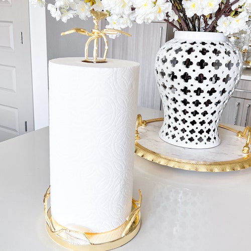 Gold Leaf Paper Towel Holder Gold Paper Towel Holder Kitchen Etsy