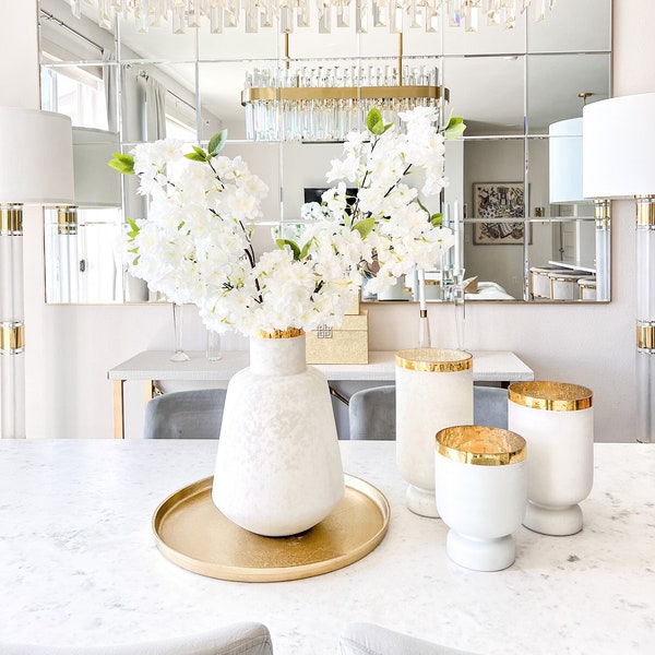 Vase With Gold Trim Etsy