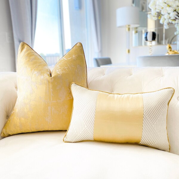 Gold Throw Pillow Etsy