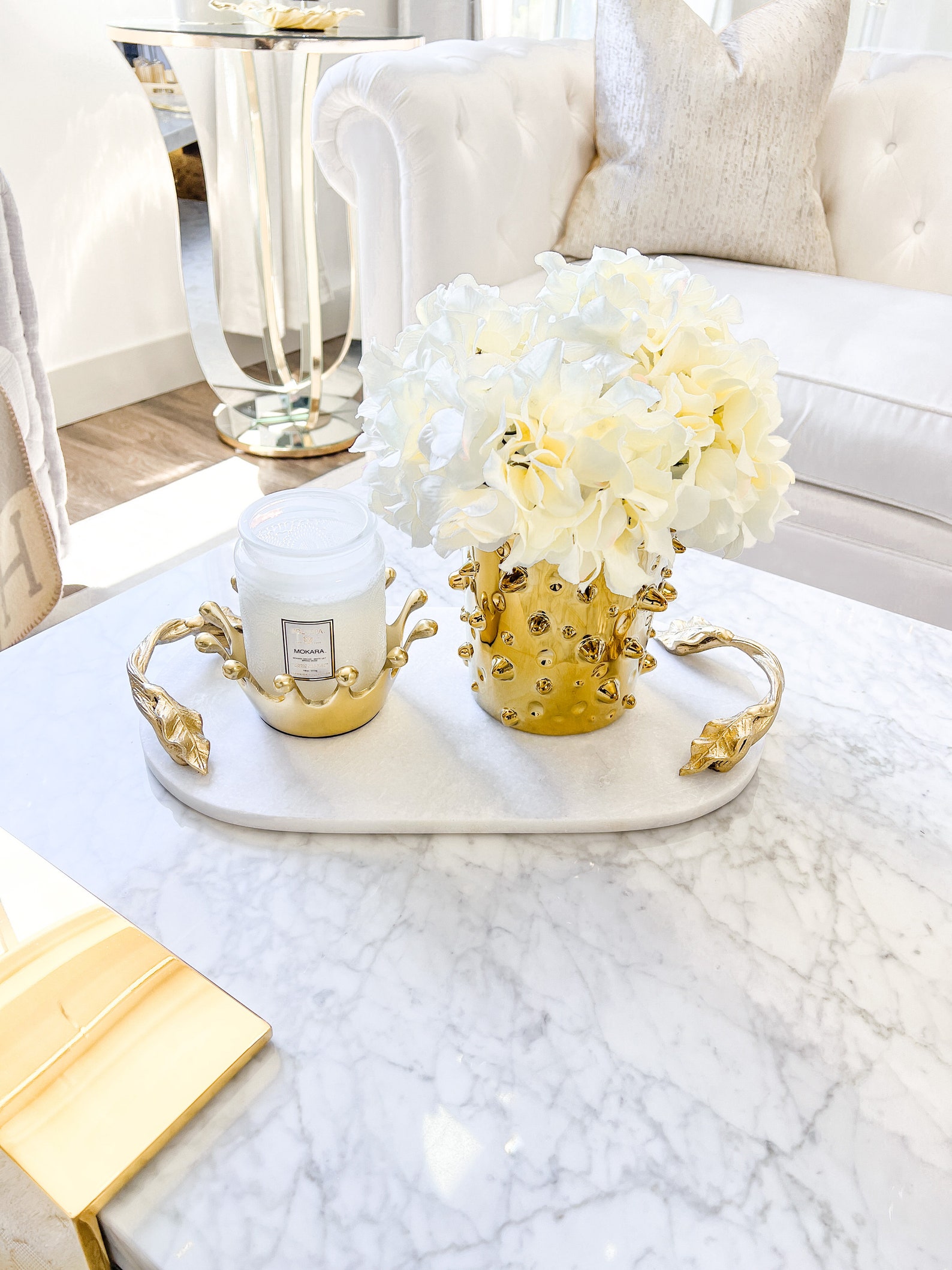 Decorative Marble Tray Marble Tray With Gold Handle Gold Etsy