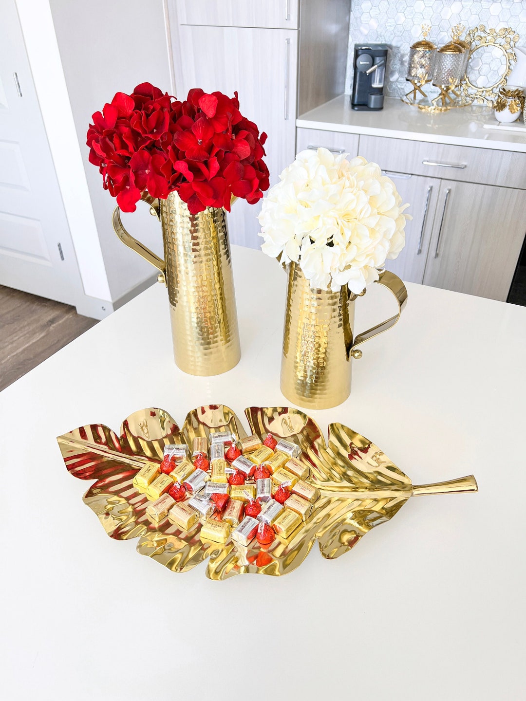 Gold Leaf Tray Gold Metal Leaf Tray Gold Leaf Dish Etsy