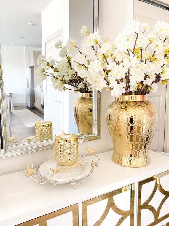 Round Marble Tray Marble Tray With Gold Handles Marble Etsy