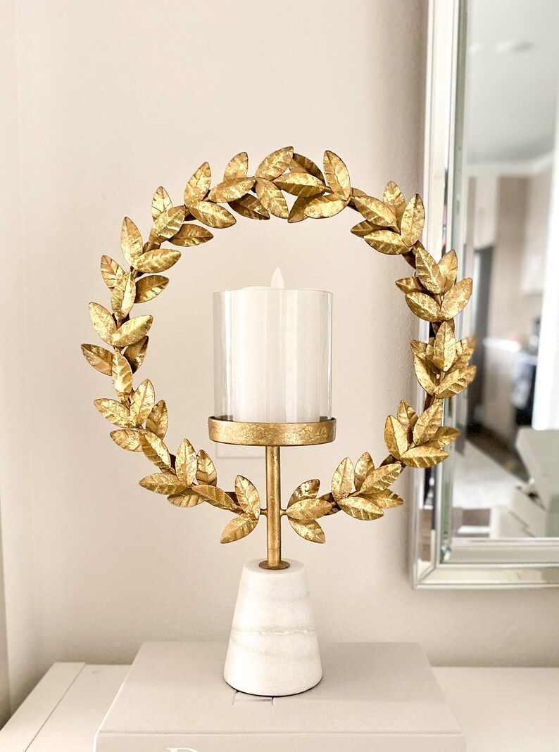 Gold Metal Wreath Stand Gold Wreath Hurricane Gold Wreath Etsy