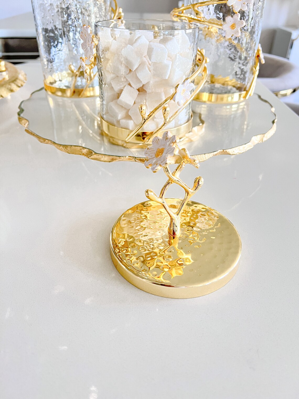 Gold Canister Gold Kitchen Canisters Gold Branch Canisters Etsy