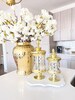 Gold Glass Canister, Large Cookie Jars, Candy Jars, Kitchen Canisters, Gold Kitchen Jars, Gold Apothecary Jars 