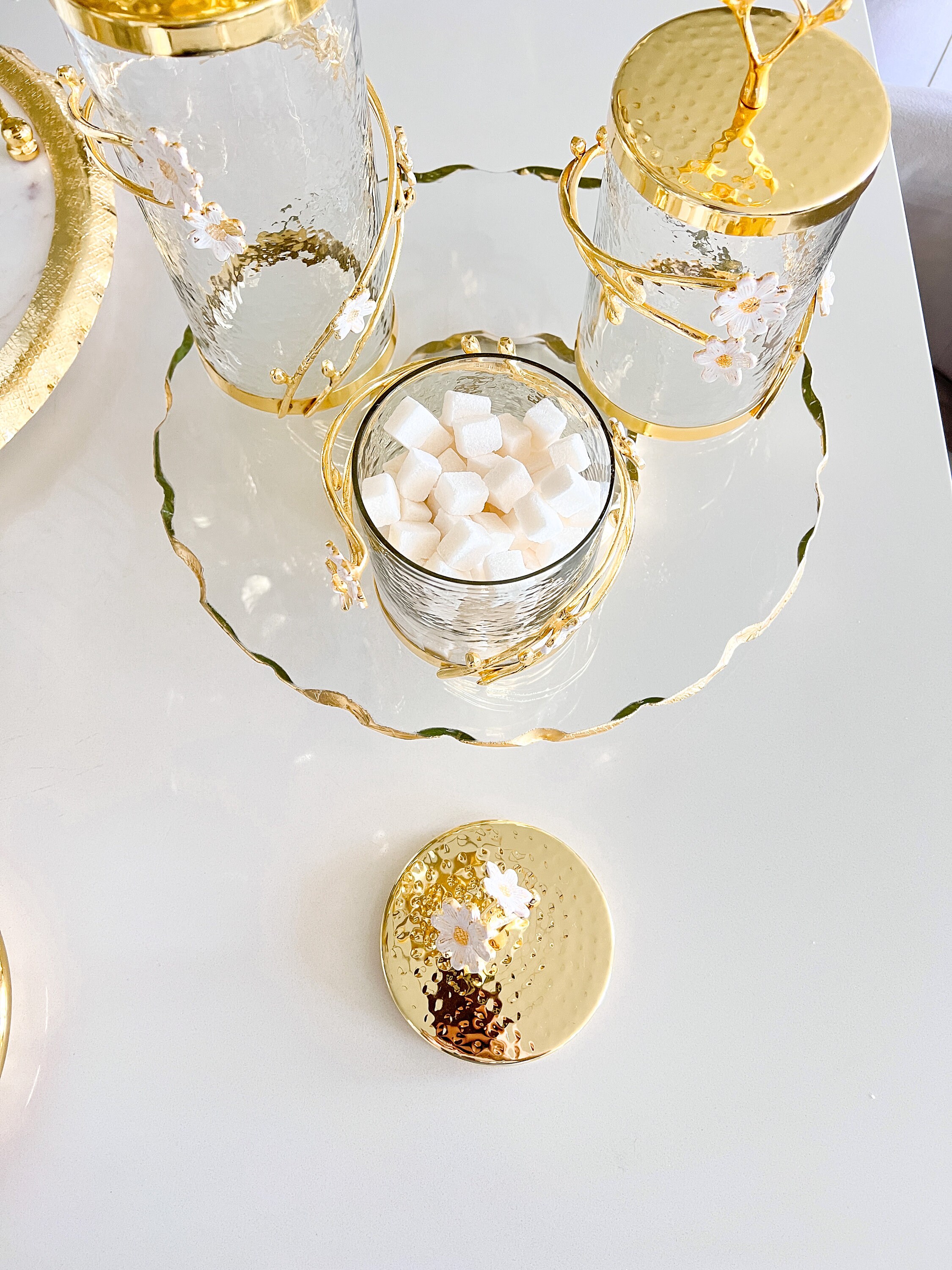 Gold Canister Gold Kitchen Canisters Gold Branch Canisters Etsy Canada