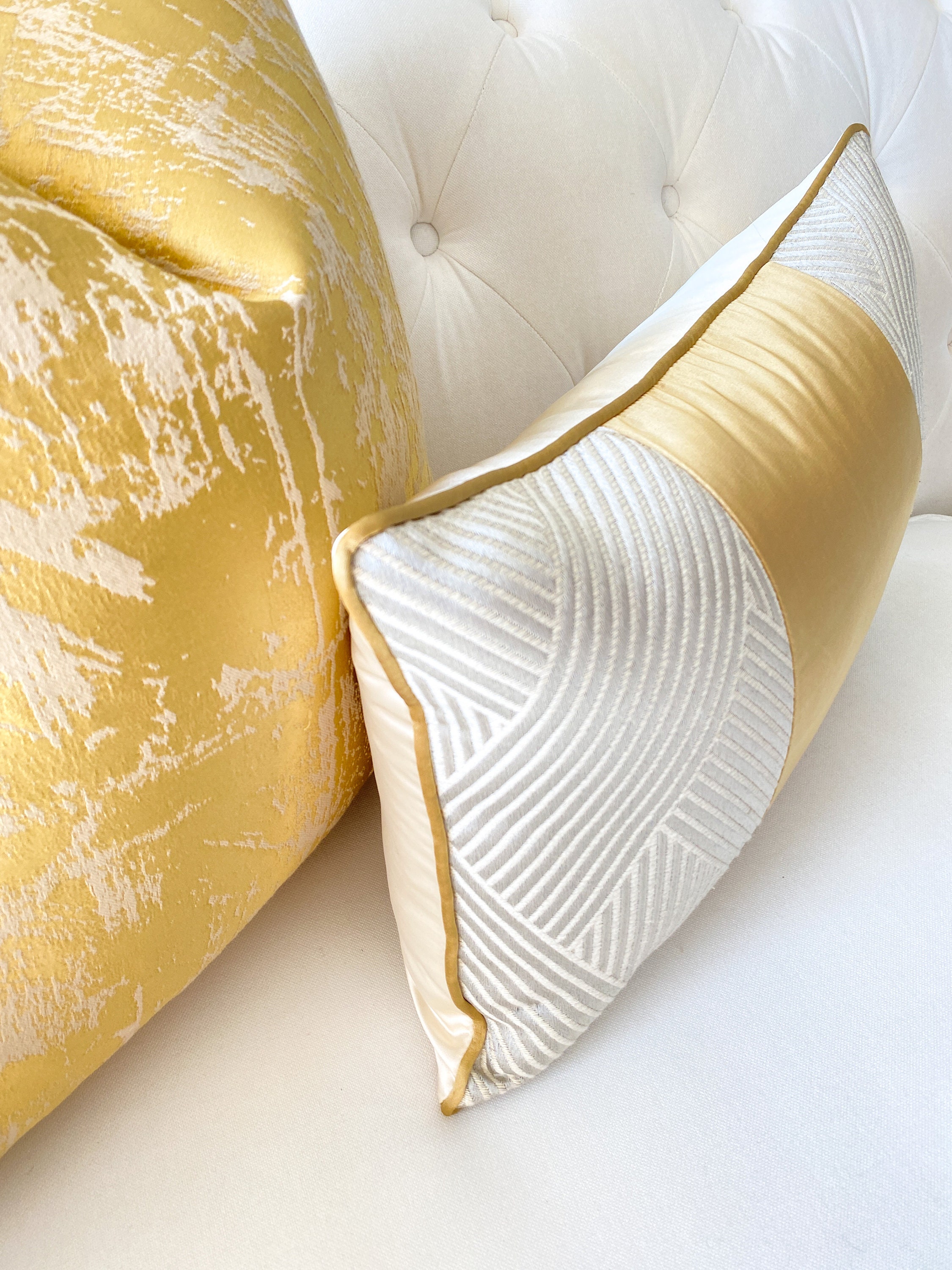 Metallic Gold Pillow Cover Gold Throw Pillow Gold Pattern Etsy