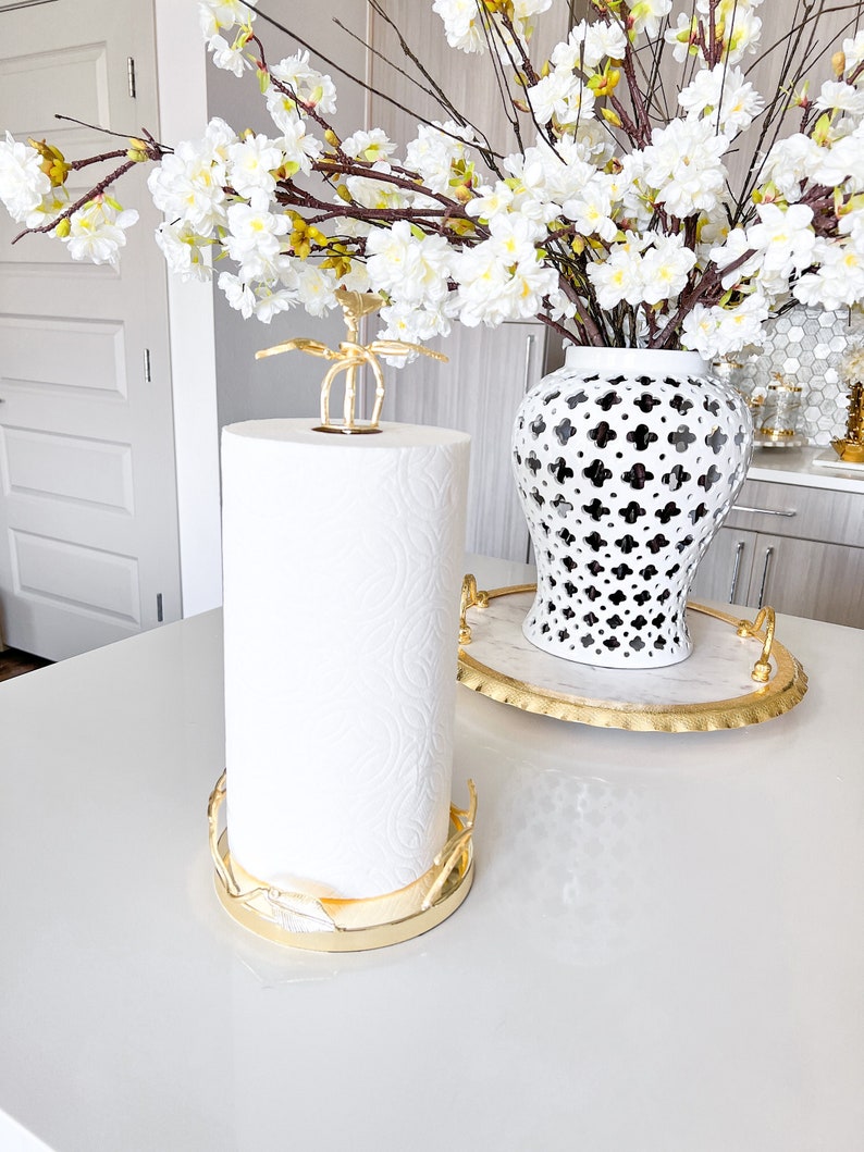 Gold Leaf Paper Towel Holder Gold Paper Towel Holder Kitchen Etsy