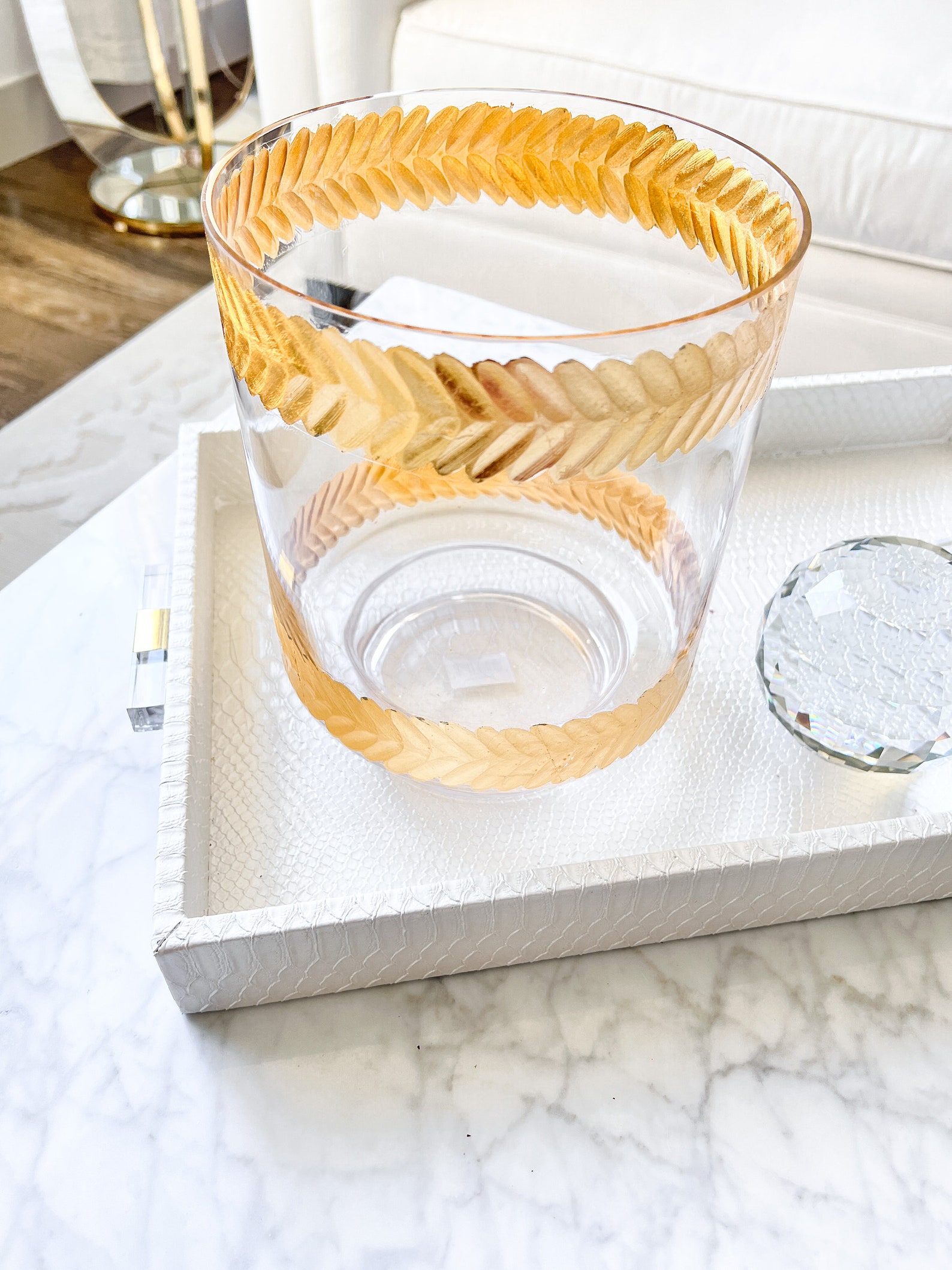 Gold Trimmed Vase Gold Glass Vase Gold Glam Vase Etsy