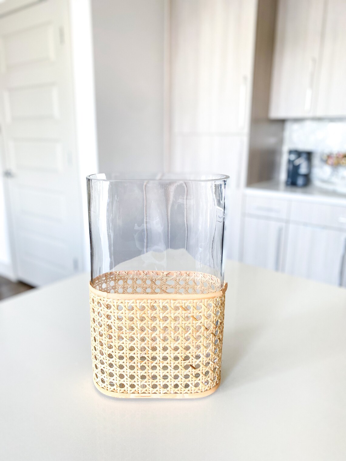 Rattan Cane Vase Cane Wrapped Vase Cane Flower Vase Etsy