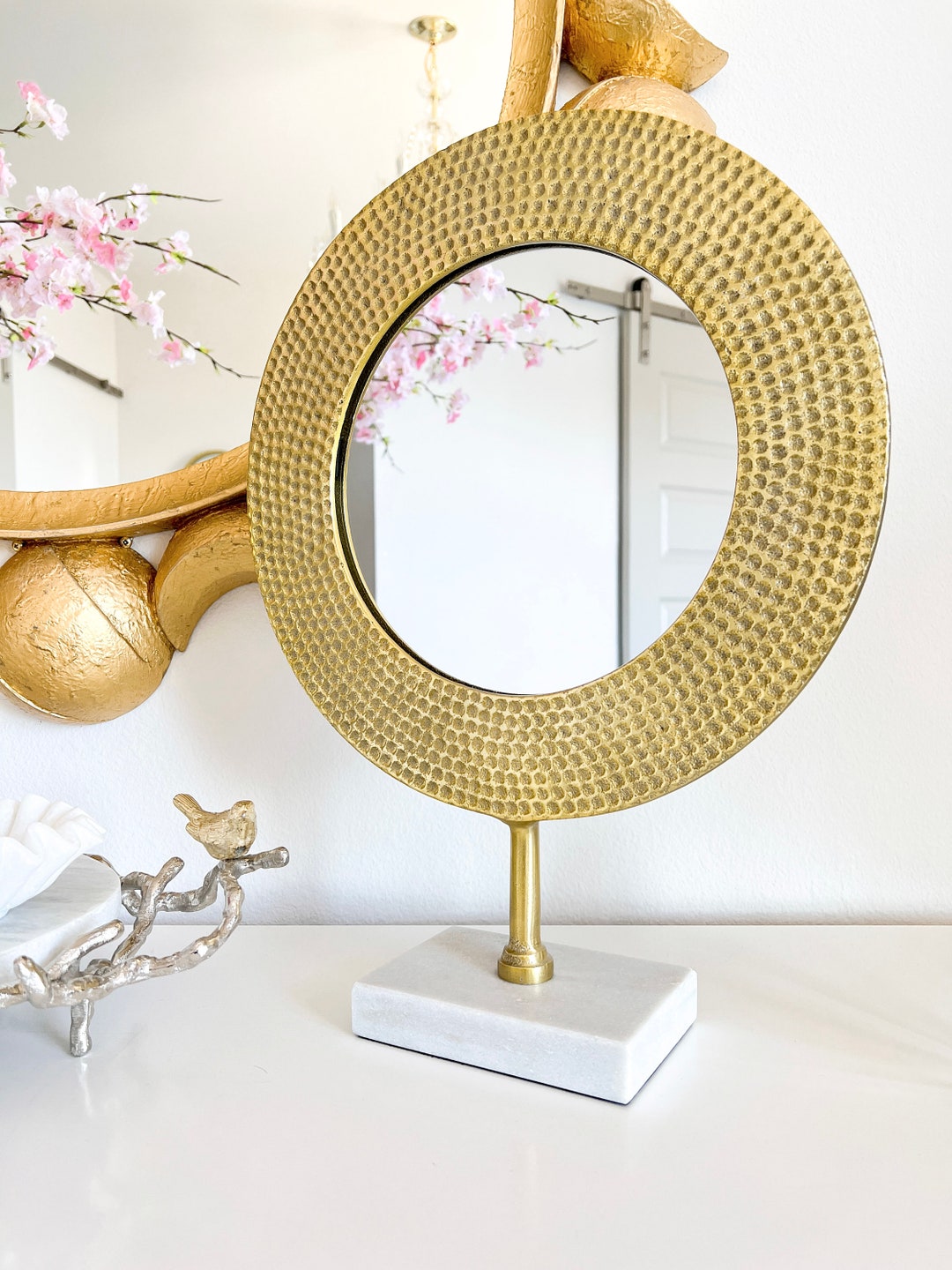 Gold Vanity Mirror Gold Mirror With Stand Gold Decorative - Etsy