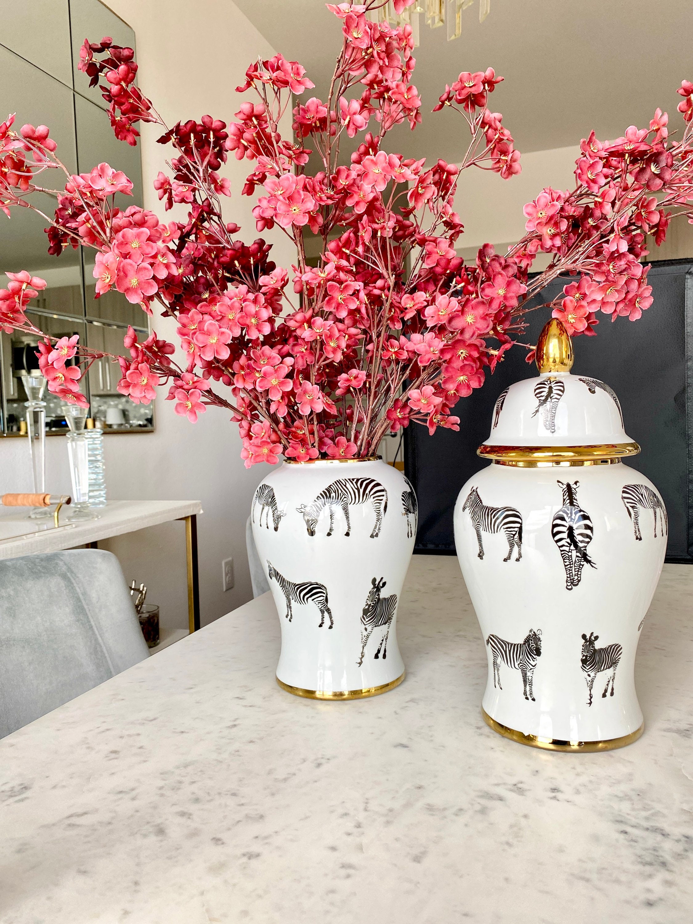 Ginger jar, model Zebra , ceramic ginger jar, housewarming gift