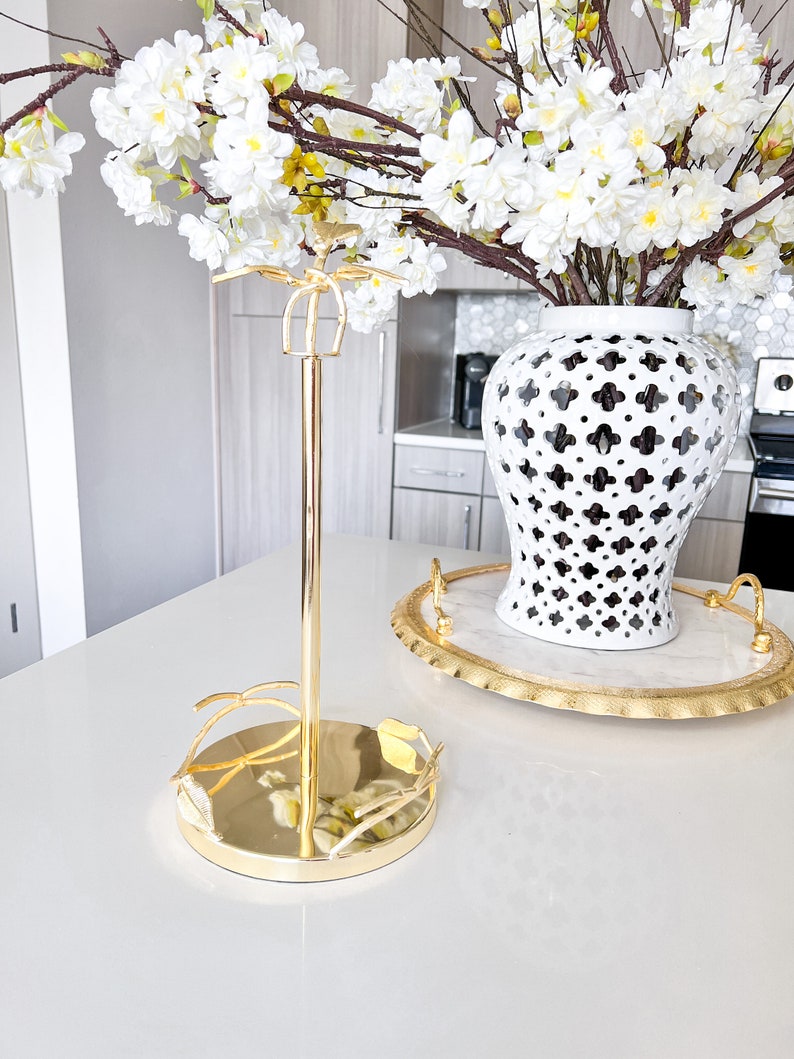 Gold Leaf Paper Towel Holder Gold Paper Towel Holder Kitchen Etsy