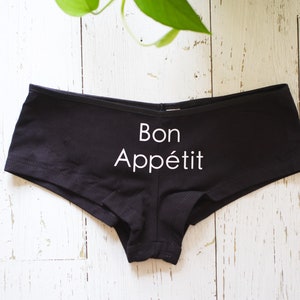 Roupa íntima feminina engraçada | Cueca Bon Appétit | Presentes engraçados | Roupa íntima engraçada | Roupas de lua de mel | Presente para ela | Presente de despedida de solteira