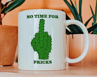 Pas le temps pour les piqûres - Cadeau de bureau amusant pour lui - Sarcasme grincheux - Mug cactus sarcastique