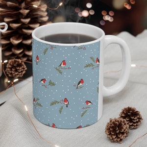 Robin Mug Bird Lover Gift - Bird Mug Robin Gift - Christmas Robin Red Breast Birthday Gift - Bird Watcher Gift For Christmas Gift Stocking