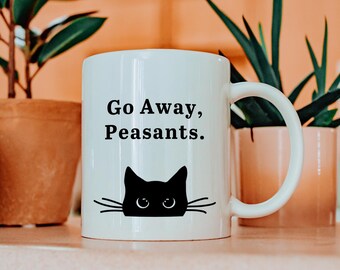 Funny Black Cat Coffee Mug - Sarcastic Gift for Cat Lovers