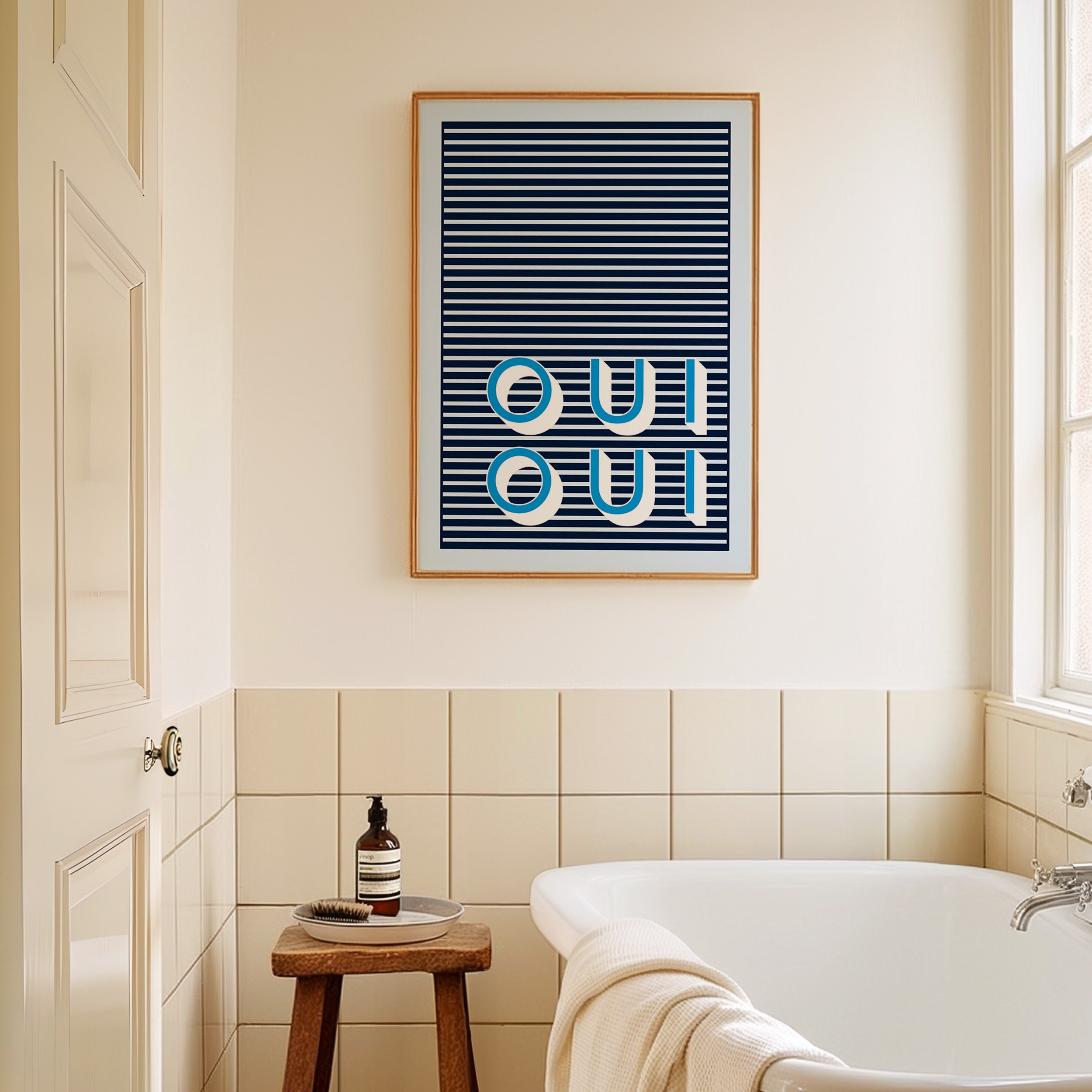 Oui Oui Print, Funny Bathroom Print, French Quote, Tyography Print ...
