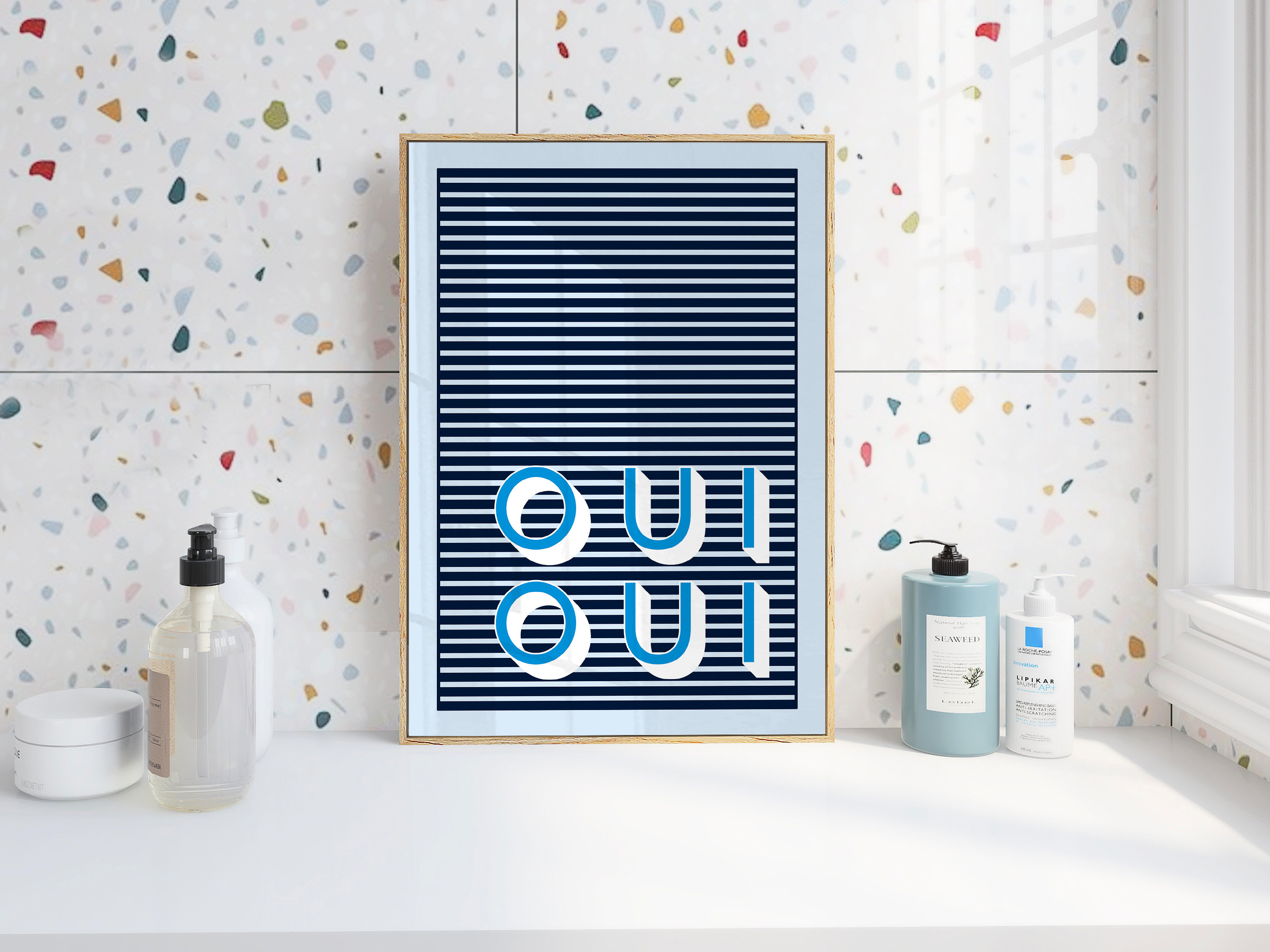 Oui Oui Print, Funny Bathroom Print, French Quote, Tyography Print ...
