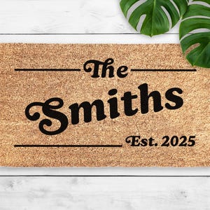 Last Name Custom Doormat - Wedding Gift Personalized Doormat - Housewarming Gift - New Home Gift - Family Name Welcome Mat - Engagement Gift