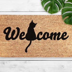 Welcome Cat Doormat - Cat Lover Gift - Funny Cat Gift for Cat Mom - Pet Doormat New Home Gift - Welcome Mat Pet Lover Gift - Birthday Gift