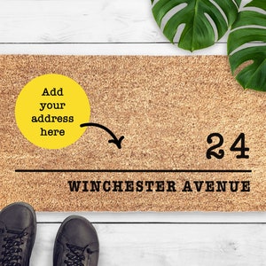 Custom Address Doormat - Personalized Gifts - Wedding Gift for Couple - Coir Welcome Mat - Customized Housewarming Gift - New Home Gift