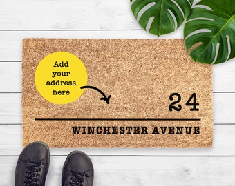 Custom Address Doormat - Personalized Wedding Gifts for Couple - Housewarming Coir Welcome Mat