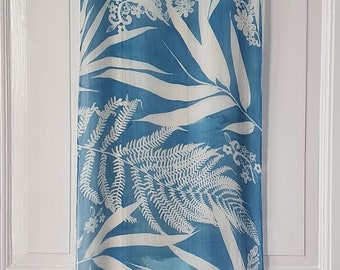 Cyanotype silk scarf