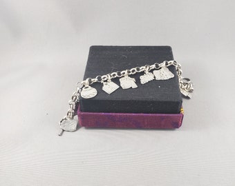 Vintage Sterling Silver Charm Bracelet