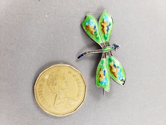 Enamel dragonfly brooch deals