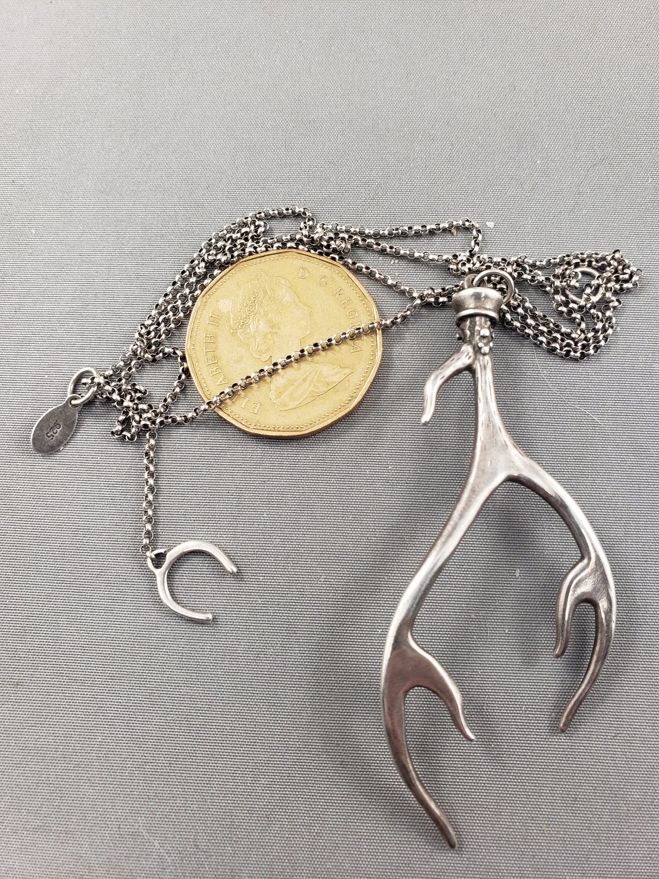 sterlingSilver 14k アンティークアクセサリー トップ Womens Vintage Estate Sterling Silver CZ Pendant w/ Necklace