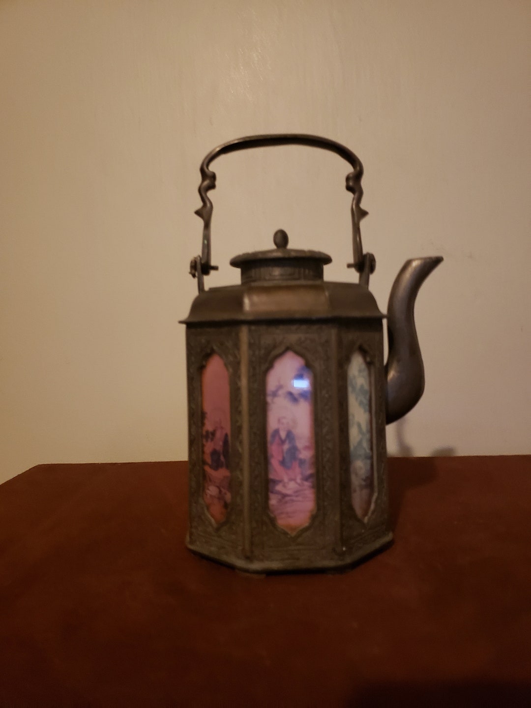 Vintage Chinese Metal Teapot Etsy