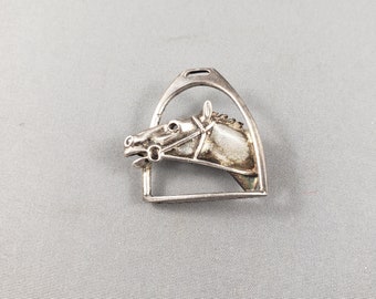 Vintage Sterling Silver Horse Brooch