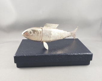 Vintage Articulated Fish Spice Box