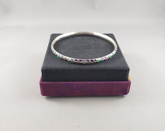 Vintage Sterling Silver Enamel Bangle