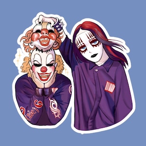 joey jordison e shawn clown crahan slipknot adesivo de vinil chibi fofo