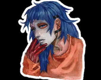 sally face - bloody hand vinyl sticker