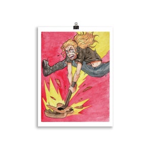 angry dee print - metal family show - watercolor drawing