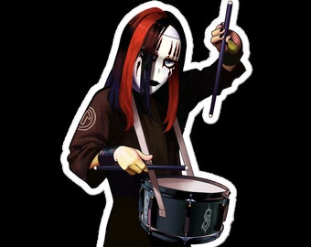 Joey tocando el tambor, linda pegatina de Slipknot de Chibi
