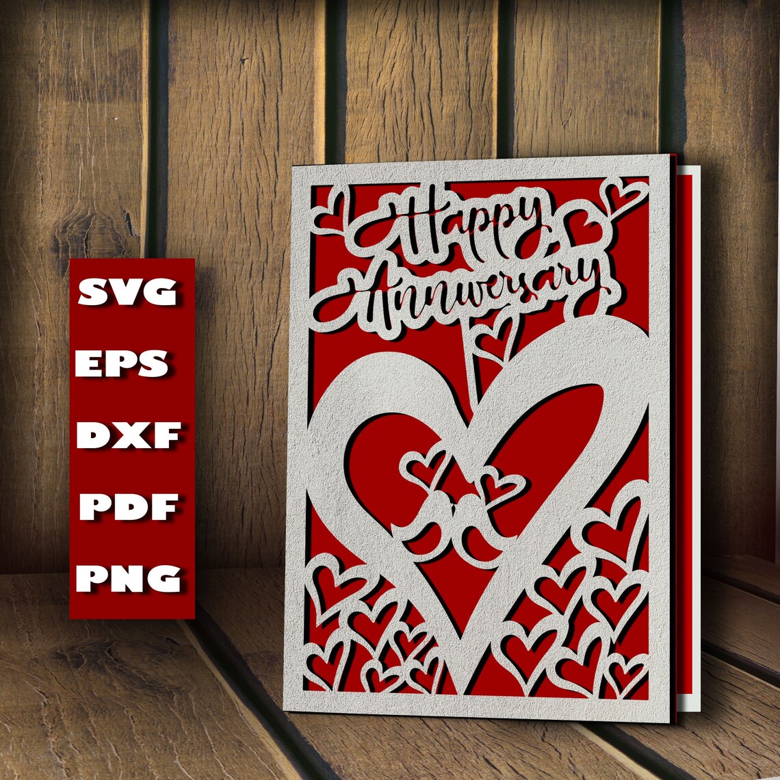 Happy Anniversary card svg Valentine Anniversary card svg | Etsy