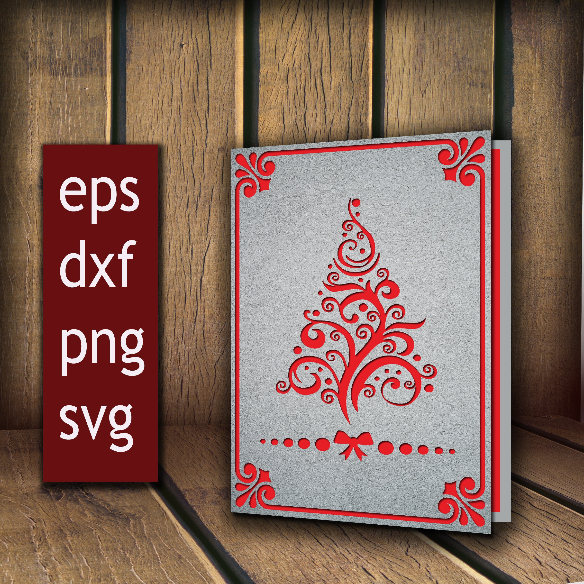 Christmas card SVG template cricut papercut and lasercut Etsy