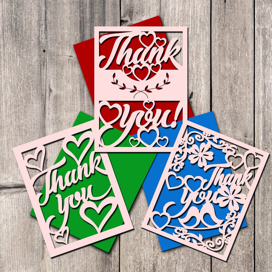 Thank you card svg pack cricut joy insert card pack wedding Etsy