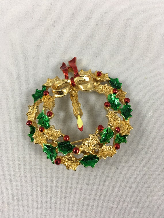 80s Gerry/'s Christmas Wreath Brooch