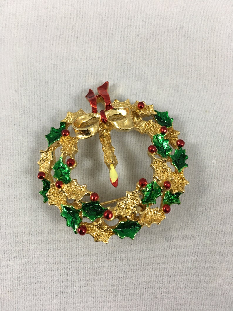 80s Gerry/'s Christmas Wreath Brooch