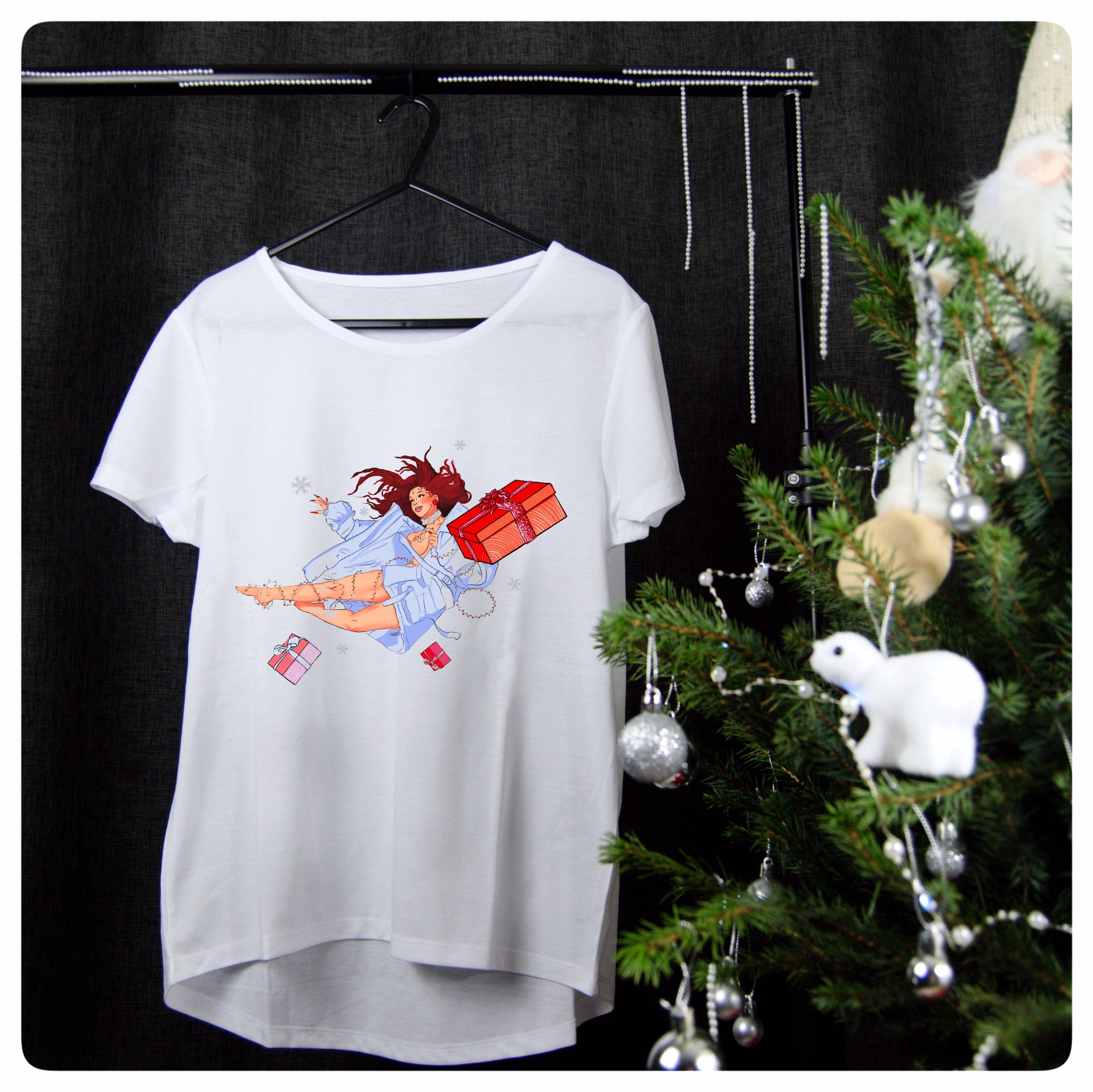 Female Doja cat Christmas T-shirt, Christmas Tee