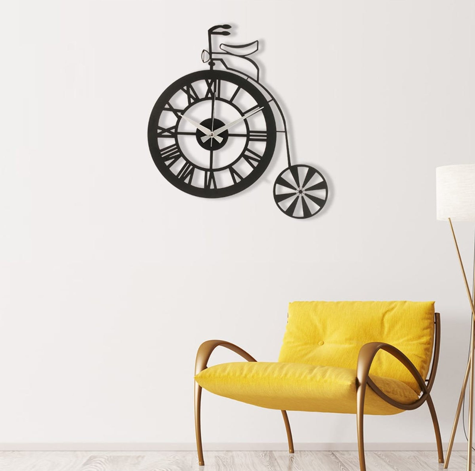 Bicycle Shaped Metal Wall Clock Artistic Wall Hangings Aging Etsy