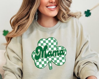 Mama Shamrock Sweatshirt, St. Patricks Day Sweatshirt for Mama, Irish Mom Sweatshirt, Lucky Mama Sweatshirt,St. Patrick's Day Gift,Mama Gift